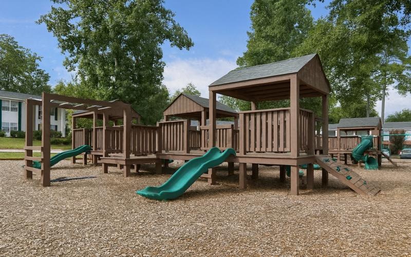 a playground with a slide